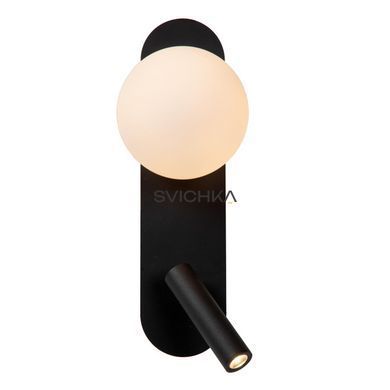 Бра Lucide KELLY LED 1x3,5W 3000K Black, BLACK, Опал, Опал