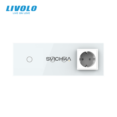 Сенсорный выключатель 3 сенсора 1 розетка Livolo