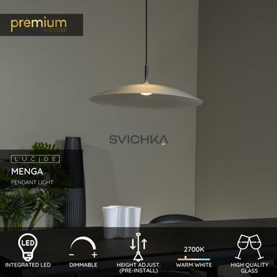 Підвісний світильник Lucide MENGA &Oslash; 60 cm LED Dim. 1x18,6W 2700K Opal, Opal, Опал, Опал