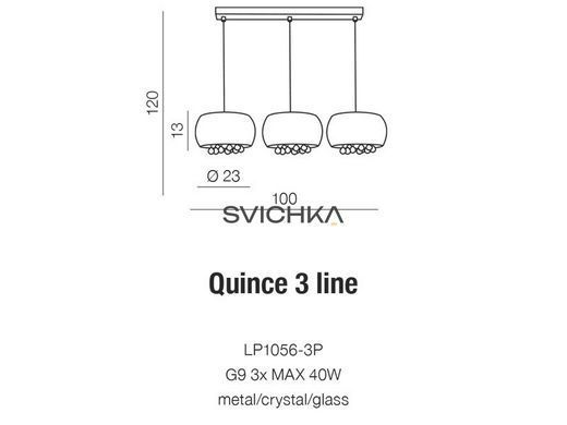 Люстра AZzardo Quince 3 Line AZ2455, Хром, Білий, Прозорий