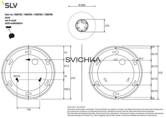 Стельовий світильник SLV PANEL 60, 3000K, білий