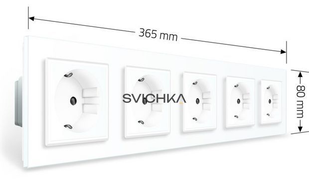 Розетка пятиместная с заземлением Livolo