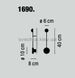 Настенный светильник Vibia Pin 1690-93-10, Белый, Белый