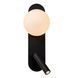 Бра Lucide KELLY LED 1x3,5W 3000K Black, BLACK, Опал, Опал