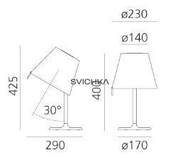 Настільна лампа Artemide Melampo notte 0710010A, сірий, Сірий