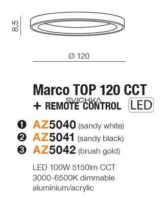 Стельовий світильник Azzardo MARCO 120 White