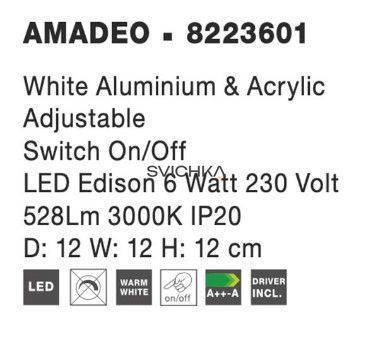 Бра Nova luce Amadeo White