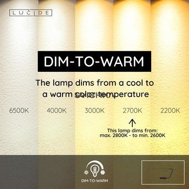 Настільна лампа Lucide MADISON LED Dim to warm 1x6,5W 2600K/2800K Black, BLACK, Чорний, Чорний, Чорний