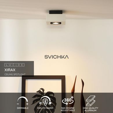 Стельовий точковий світильник Lucide XIRAX LED Dim to warm GU10 1x5W 2200K/3000K White, WHITE