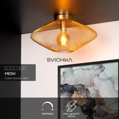 Потолочный светильник Lucide MESH &Oslash; 45 cm 1xE27 Matt Gold / Brass