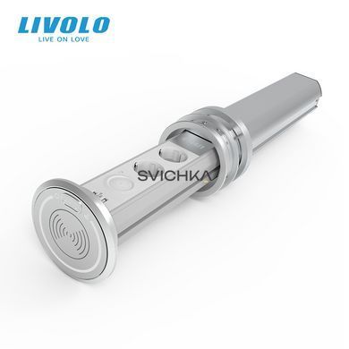 Розумна Wi-Fi висувна подвійна розетка з USB Bluetooth колонкою та бездротовою зарядкою Livolo (VL-SHS007)
