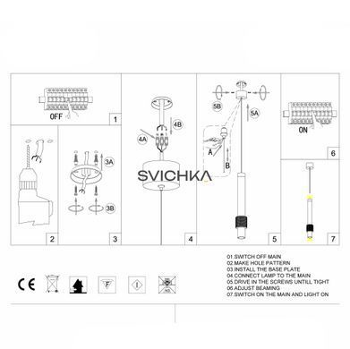 Светильник подвесной KLOODI DECO PE-DELTA62 6W+6W 3K BK