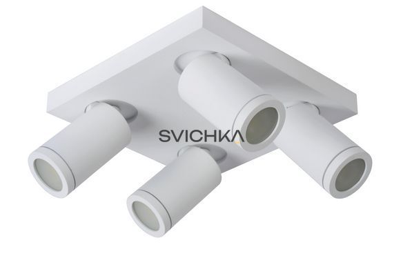Стельовий точковий світильник для ванної Lucide TAYLOR LED Dim to warm GU10 4x5W 2200K/3000K IP44 White, WHITE