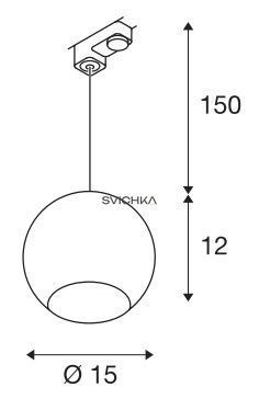 Светильник для 3-фазной шинной системы SLV LIGHT EYE 150, черный
