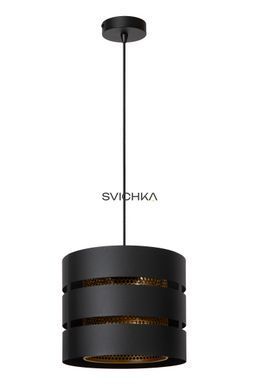 Підвісний світильник Lucide ROSAS &Oslash; 26 cm 1xE27 Black, BLACK, Matt Gold / Brass, Чорний