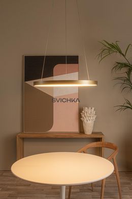 Підвісний світильник Lucide VIDAL &Oslash; 58 cm LED Dim. 1x48W 2700K Matt Gold / Brass, Matt Gold / Brass, Опал, Matt Gold / Brass