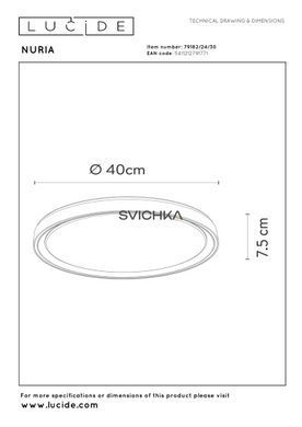 Стельовий світильник Lucide NURIA &Oslash; 40 cm LED Dim. 1x24W 2700K Black, BLACK