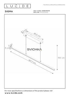 Підвісний світильник Lucide SIGMA LED Dim. 1x36W 2700K Black, BLACK