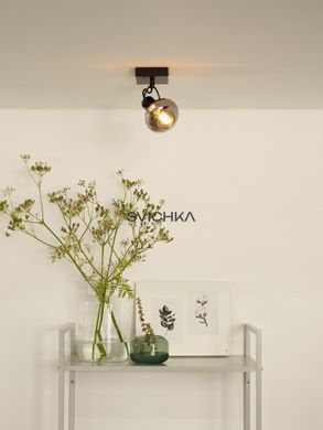 Стельовий точковий світильник Lucide MADEE 1xE14 Black, BLACK, Димчатий, Димчатий