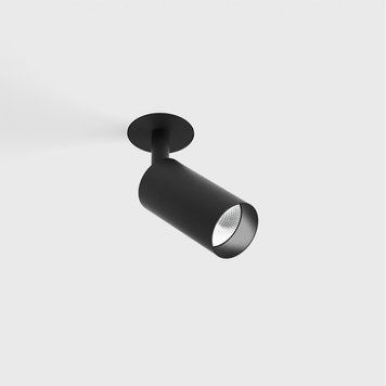 Врізний точковий світильник LTX NANO TUB S TRIMLESS, D30mm, Н60mm, 3000K, Black