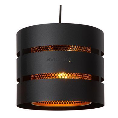 Підвісний світильник Lucide ROSAS &Oslash; 26 cm 1xE27 Black, BLACK, Matt Gold / Brass, Чорний
