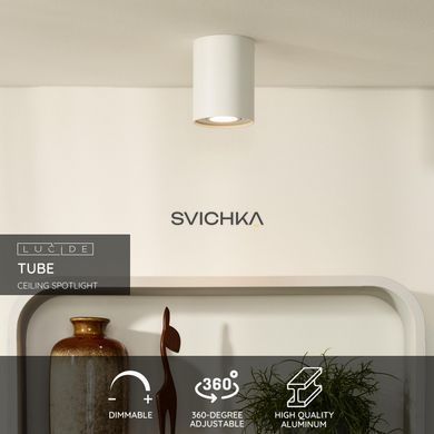 Потолочный точечный светильник Lucide TUBE &Oslash; 9,6 cm 1xGU10 White