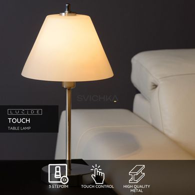 Настільна лампа Lucide TOUCH &Oslash; 22 cm 1xE14 Satin Chrome, Satin Chrome