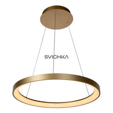 Підвісний світильник Lucide VIDAL &Oslash; 58 cm LED Dim. 1x48W 2700K Matt Gold / Brass, Matt Gold / Brass, Опал, Matt Gold / Brass