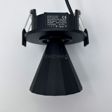 Вбудований світильник Skarlat RSL74131 7W BK 3000K, Чорний, 3