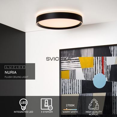 Стельовий світильник Lucide NURIA &Oslash; 40 cm LED Dim. 1x24W 2700K Black, BLACK