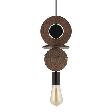 Підвісний світильник Nowodvorski Drops Wood C, Black/Brown, дерево, Дерево, Чорний