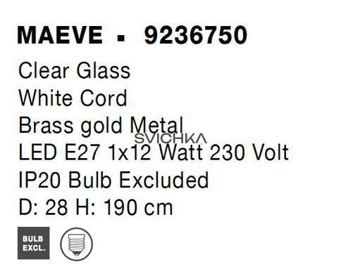 Подвесной светильник Nova luce MAEVE 1 Gold