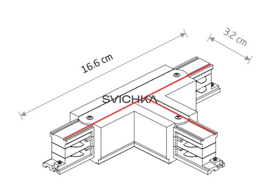 З'єднувач Т-подібний для 3-х фазної трекової системи Nowodvorski 8237 CTLS Power T Connector Left 2, Black