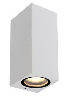 Настінний точковий світильник Lucide ZARO Indoor/Outdoor 2xGU10 IP44 White, WHITE, Білий, Білий