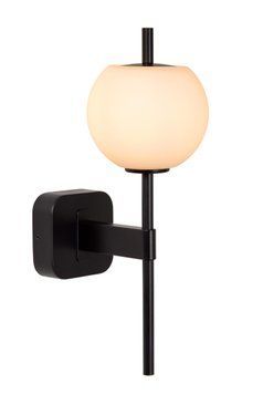 Настінний світильник для ванної Lucide ELDA 1xG9 IP44 Black, BLACK, Опал, Опал