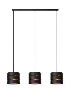 Підвісний світильник Lucide ROSAS 3xE27 Black, BLACK, Matt Gold / Brass, Чорний