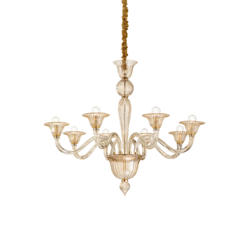 Підвіс (люстра) Ideal Lux BRIGITTA SP8, Янтарный;Прозрачный, Прозорий, Янтарний, Золотий
