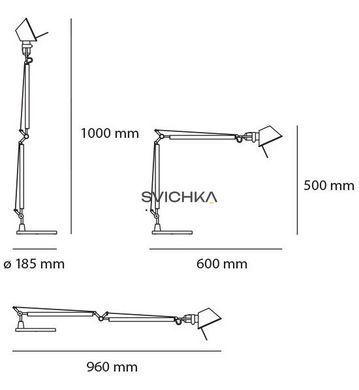 Настільна лампа Artemide Tolomeo Midi LED A015100 (+відео), алюминий, Алюміній