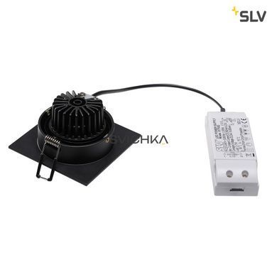 Врізний світильник SLV NEW TRIA 77, 2700К, Square Black, Чорний, Чорний, Чорний, Чорний