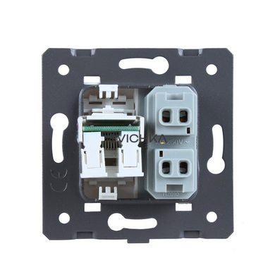 Механизм универсальная розетка и компьютерная розетка RJ-45 Livolo