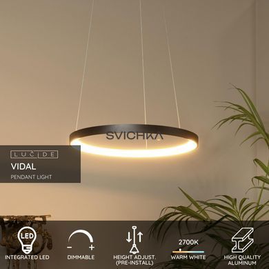 Подвесной светильник Lucide VIDAL &Oslash; 58 cm LED Dim. 1x48W 2700K Black