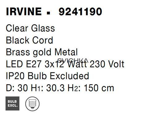 Підвісний світильник Nova luce IRVINE 3 Gold