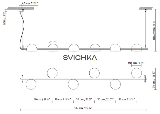 Підвісний світильник B.Lux Bowee S6, Black