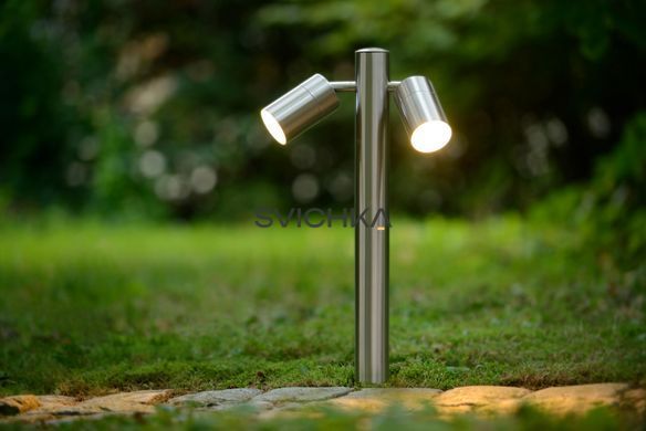 Уличный столбик Lucide ARNE LED &Oslash; 6,3 cm LED GU10 2x5W 2700K IP44 Satin Chrome