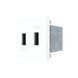 Подвійна розетка USB LIVOLO біла, з блоком живлення 2&times;USB-A 5V/2.1A, 2&times;10Вт, модуль (VL-FCUA-2WP)