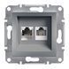 Розетка компьютерная RJ45 UTP кат. 5Е + телефонная розетка RJ12 Schneider Electric Asfora