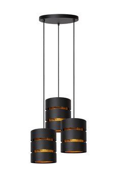 Підвісний світильник Lucide ROSAS &Oslash; 43 cm 3xE27 Black, BLACK, Matt Gold / Brass, Чорний