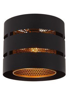 Стельовий світильник Lucide ROSAS &Oslash; 26 cm 1xE27 Black, BLACK, Matt Gold / Brass, Чорний