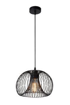 Підвісний світильник Lucide VINTI &Oslash; 30 cm 1xE27 Black, BLACK, Чорний, Чорний