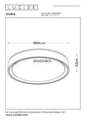 Стельовий світильник Lucide NURIA &Oslash; 50 cm LED Dim. 1x36W 2700K Black, BLACK